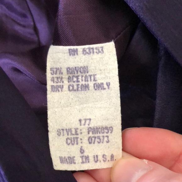 CDC Petites Caren Desiree Company Vintage Purple Dress - Picture 9 of 10